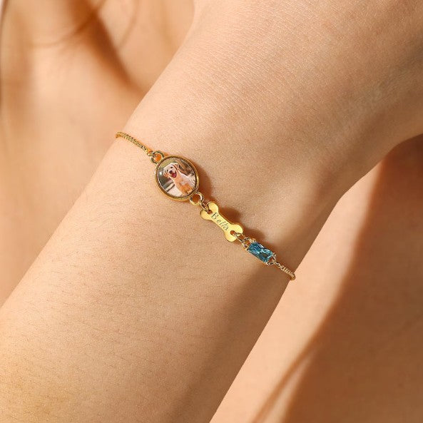 Personalisierbares Haustier-Armband – Foto & Namensgravur