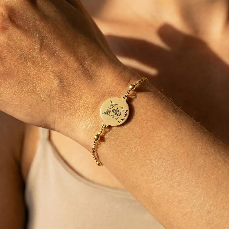 Personalisiertes Haustier-Armband – Portrait- & Namensgravur